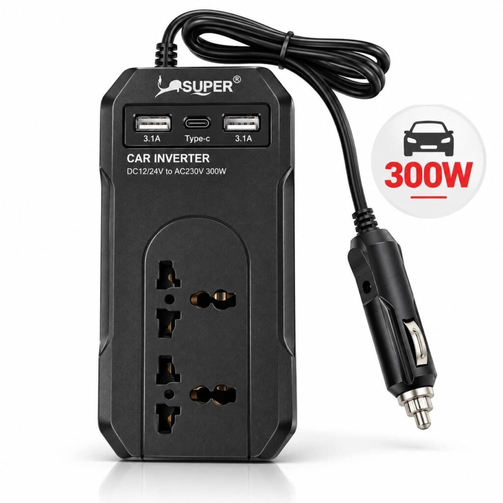 Inversor de Corriente 300W 12V a 220V para Auto